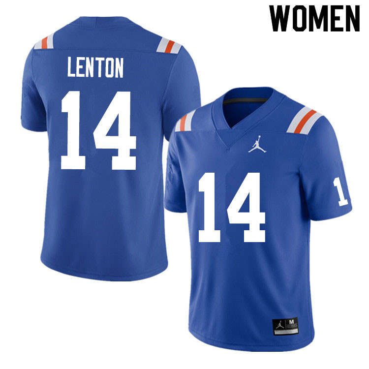 Women #14 Quincy Lenton Florida Gators College Football Jerseys Sale-Throwback